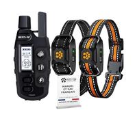 One PETS-TOP Collier de Dressage pour 2 Chiens - Colliers Étanche IPX7 avec Télécommande - 3 Modes : Bip, Vibration, Stimulation - Anti-Fugue et Anti-Aboiement Manuels - pour Chiens de to