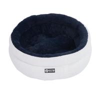 One PETS-TOP Coussin Chat Fluffy (Blanc Bleu, 50 cm) | Panier Chat Petit Chien Doux et Confortable - Antistress - Apaisant Rond et Chaud