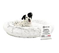One PETS-TOP Coussin Chien Dehoussable Lavable, Lit pour Dog Moyen Grand, Forme Donut, Matelas Apaisant Anti Stress 130 cm Gris