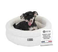 One PETS-TOP Panier Chat Moelleux - Coussin Chat ou Petit Chien Doux et Confortable - Cat Bed Antistress - Couchage Apaisant Rond et Chaud (Blanc Royal, 60 cm)