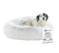 One PETS-TOP Panier Chien Dehoussable Lavable (80cm Gris Perle) | Entièrement Déhoussable Lavable Fermetures YKK, Rond Donut Anti-Stress, Coussin Fibre PP et Mousse 2,5 cm, Antidérapant