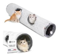 One PETS-TOP Tunnel Chat - Tunnel pour Chat XXL - Jouet Intéractif pour Interieur - en Peluche Douce - Tunnel Chien - Lapin - Tapis Cabane Cat Tunnel - 120 cm