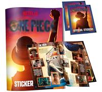 ONE PIECE Album avec 2 sachets de figurines, officiel Sticker Album Netflix