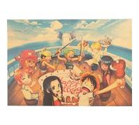 One Piece Birthday Party Stickers Poster autocollant mural décoratif japonais Anime - 51,5 x 36 cm (Style 19)