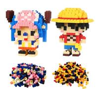 One Piece Blocs de Construction, 2 Pièces Nanoblock One Piece, One Piece Puzzle Blocs de Construction Adulte, Micro Bloc de Construction Luffy Chopper Figurine, Jouet Enfants