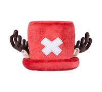 One Piece Bonnet Peluche Chopper, Chapeau à Porter | Chapeau en peluche douce aux couleurs de Tony Tony Chopper, taille unique ; accessoire pour fans dès 4 ans