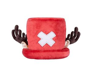 One Piece Bonnet Peluche Chopper, Chapeau à Porter | Chapeau en peluche douce aux couleurs de Tony Tony Chopper, taille unique ; accessoire pour fans dès 4 ans