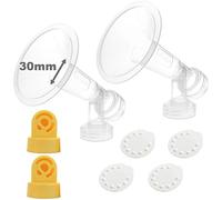 One-Piece Breastshields (remplacer Medela PersonalFit - connecteur et Breastshield) avec 2 vannes et 4 membrane pour Medela Pump in Style, Lactina, Symphony, et Swing Breastpumps. Breastshield XL (30mm)