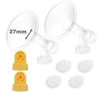 One-Piece Breastshields (remplacer Medela PersonalFit - connecteur et Breastshield) avec 2 vannes et 4 membrane pour Medela Pump in Style, Lactina, Symphony, et Swing Breastpumps. Breastshield Large (27mm)