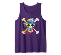 One Piece Chapeau de Paille Pirates Logo Couleur Singe D Luffy Débardeur, Homme, Violet, S