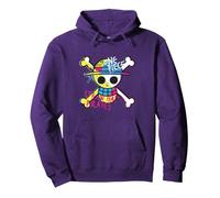 One Piece Chapeau de Paille Pirates Logo Couleur Singe D Luffy Sweat à Capuche, Unisexe pour Adultes, Violet, XL