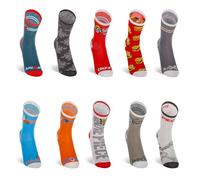 One Piece Chaussette Enfant Coton - Lot de 10 Paires - Chaussettes Garçon Confortables et Douces, Taille 35/37 - Rouge/Gris/Bleu/Blanc/Orange