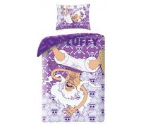 One piece Couette Luffy Gear5 Violet Microfibre Set Lit Simple 140x200cm