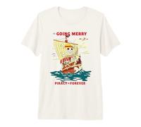 One Piece Going Merry Vintage Poster T-Shirt Haut de Gamme