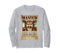 One Piece Gold Roger Pirate Wanted Poster Manche Longue