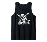 One Piece Green Doodle Jolly Roger Logo Débardeur