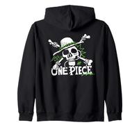 One Piece Green Doodle Jolly Roger Logo Sweat à Capuche