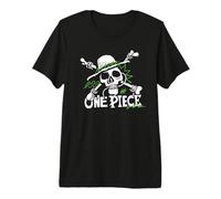 One Piece Green Doodle Jolly Roger Logo T-Shirt Haut de Gamme