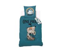 ONE PIECE - Housse de couette One Piece Vogue Merry 140x200 cm + 1 taie d'oreiller 63x63 cm - 100% Coton - Bleu