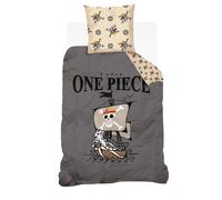 ONE PIECE - Housse de couette One Piece Vogue Merry - 140x200 cm + 1 taie d'oreiller 63x63 cm - 100% Coton - Gris