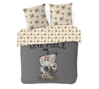 SAHINLER créateur d'univers One Piece - Housse de Couette One Piece Vogue Merry - 160x210 cm + 2 taies d'oreiller 63x63 cm - 100% Coton - Gris