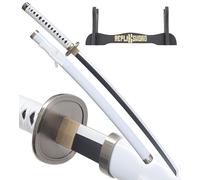One Piece Katana en Bois Lame Decoration Sabre Wado Ichimonji Replique Zoro Epee Cosplay Deguisement + Presentoir en Bois Inclus