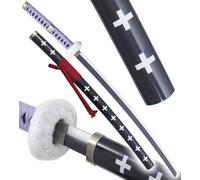 One Piece Katana en Bois Lame en Bois Sabre Trafalgar Law Epee Sabre Manche Violet Décoration