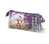 One Piece Luffy Gear 5-Trousse Triple, Lilas, 23 x 11 cm