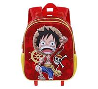 One Piece Luffy-Sac à dos 3D à Roulettes Petit, Rouge