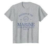 One Piece Marine Athletic Dept T-Shirt, Enfant, Gris Chiné, 12 Ans