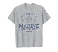 One Piece Marine Athletic Dept T-Shirt, Homme, Gris Chiné, 5XL