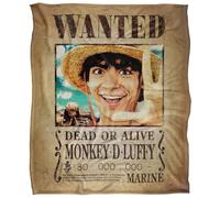 One Piece Monkey D.Luffy Wanted Poster Plaid Ultra Doux au Toucher Soyeux 152 X 127 Cm