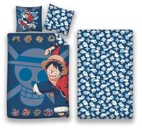 One Piece Parure de Lit 3 Pièces Luffy 140x200 + Taie 63x63 + Drap 90x200