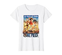 One Piece Pirates are Coming Poster T-Shirt, Femme, Blanc, XS