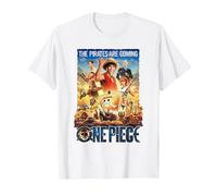 One Piece Pirates are Coming Poster T-Shirt, Homme, Blanc, M