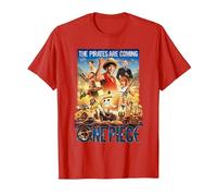 One Piece Pirates are Coming Poster T-Shirt, Homme, Rouge, M