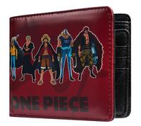 One Piece Portefeuille Garçon Homme et Ado, Porte Cartes en Similicuir, Porte Monnaie et Billets, Accessoires Manga Anime (Bourgogne)