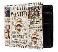 One Piece Portefeuille Garçon Homme et Ado, Porte Cartes en Similicuir, Porte Monnaie et Billets, Accessoires Manga Anime (Beige)