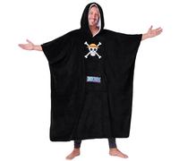 One Piece Pull Plaid Homme Sweat Oversize en Polaire Poncho Polaire Homme Cadeau Anime Manga Taille Unique Adulte Ado