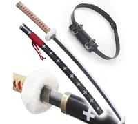 One Piece Sabre en Bois Trafalgar Law Replique Katana Sabre + Ceinturon Noir Porte Epee Ceinture Décoration