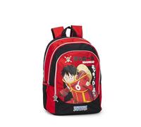 One PIECE - Sac à dos scolaire officiel One Piece, 2 grands compartiments, 1 poche avant, 2 poches latérales en maille, bretelles rembourrées, dos et fond thermoformés, fermetures à glissière, 32 x 43
