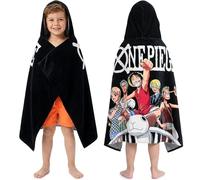 One Piece Serviette de Bain avec Capuche Garcon, 125x75cm Coton Poncho de Bain Enfant, Douce et Absorbante Natation Serviette de Plage, Voyage Accessoires, Anime Merch, Cadeau Garcon (Multi One Piece)