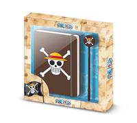One Piece Skull-Coffret Cadeau avec Journal et Stylo à Bille Fashion, Brun