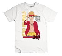 One Piece - Straw Hat Crew - T Shirt Enfant et Garçon. T-shirt en Coton, Blanc, 12 ans