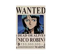 One Piece Wanted Nico Robin Poster sur toile pour chambre à coucher, décoration sportive, paysage, bureau, chambre, cadeau, 20 × 30 cm, sans cadre