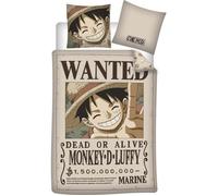 One Piece Wanted - Parure de lit enfant 1 place - Housse de Couette 140 x 200 cm et une Taie d’oreiller 63 x 63 cm.