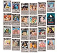 One Piece Wanted Posters 28,5 cm × 19,5 cm, Nouvelle édition Affiche Papier Kraft, Luffy 1,5 Milliard, Lot de 24