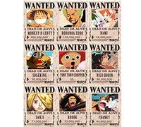 通用 One Piece Wanted Posters, 42cmx29cm, Anime Stickers Muraux (Chapeau de Paille Pirates-Ancien)