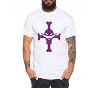 One Piece Whitebeard Flag Hommes T-Shirt Nerd en différentes Couleurs, Farbe:Weiss;Größe:L