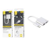 ONE PLUS NB1246 - Lightning vers prise casque/adaptateur de charge - Lightning mâle pour Lightning, prise audio de 3,5 mm femelle - 15 cm - blanc